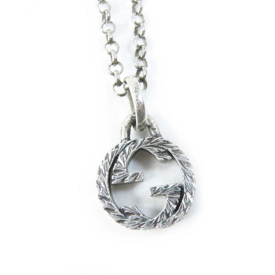 GUCCI Necklace 455535 Main�FAG925 Silver Interlocking G Women Used Authentic