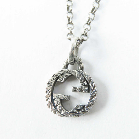 GUCCI Necklace 455535 Main�FAG925 Silver Interlocking G Women Used Authentic