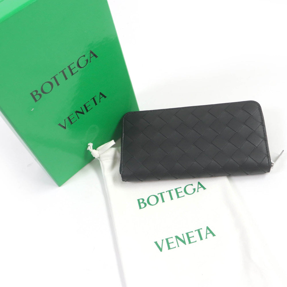 BOTTEGAVENETA Long Wallet Purse 749427VCPQ48803 Main: Leather black mens Used Authentic