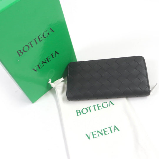 BOTTEGAVENETA Long Wallet Purse 749427VCPQ48803 Main: Leather black mens Used Authentic
