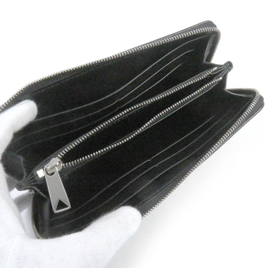 BOTTEGAVENETA Long Wallet Purse 749427VCPQ48803 Main: Leather black mens Used Authentic