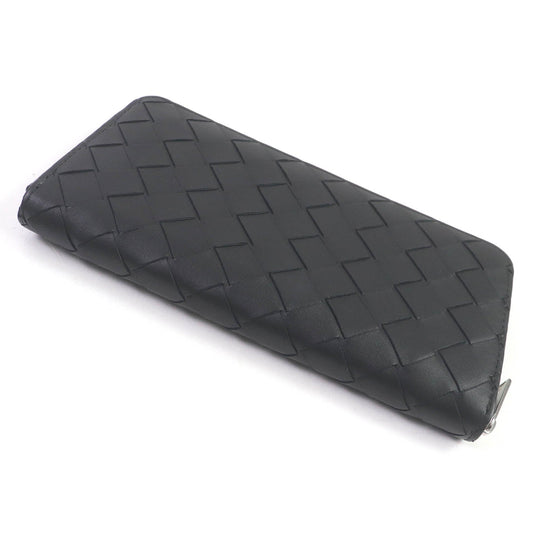 BOTTEGAVENETA Long Wallet Purse 749427VCPQ48803 Main: Leather black mens Used Authentic