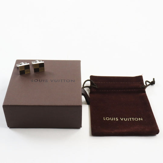 LOUIS VUITTON cuffs Main�FAG925 Silver Brown type Boutong de Manchette mens Used Authentic