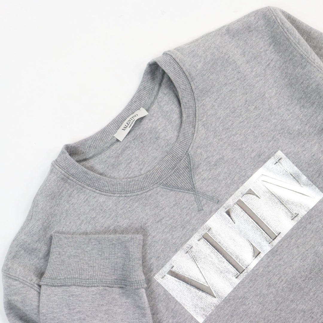 VALENTINO sweat RV3MF01JCXL Outer material: 93% cotton, Outer material: 7% nylon, Part: 96% cotton, Part: 4% polyurethane Gray Silver mens M Used Authentic