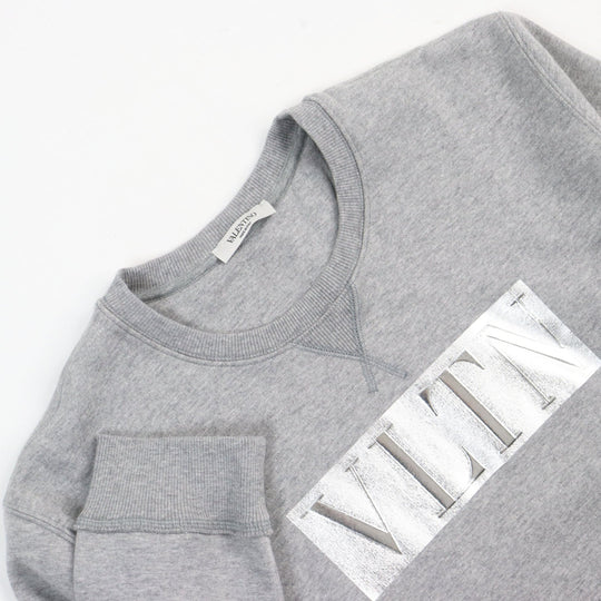 VALENTINO sweat RV3MF01JCXL Outer material: 93% cotton, Outer material: 7% nylon, Part: 96% cotton, Part: 4% polyurethane Gray Silver mens M Used Authentic