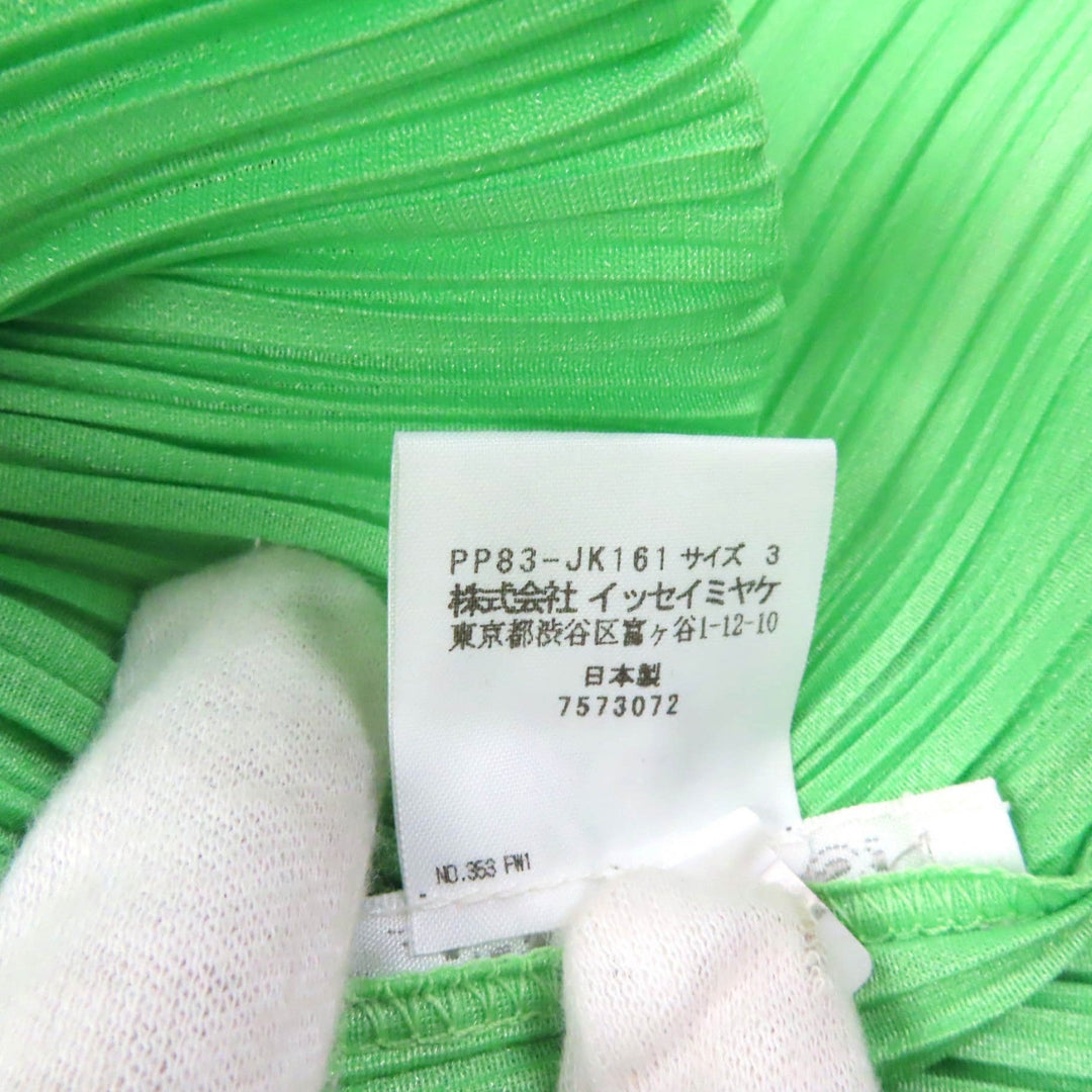 PLEATS PLEASE setup PP83-JK161/PP83-JF164 Main: 100% polyester green Women (Top) 3, (Bottom) 2 Used Authentic