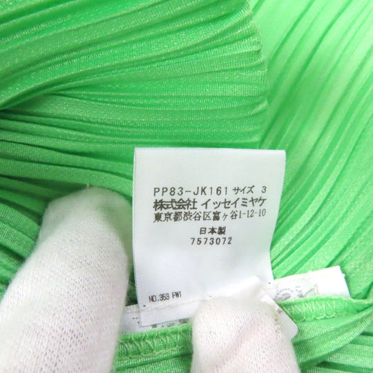 PLEATS PLEASE setup PP83-JK161/PP83-JF164 Main: 100% polyester green Women (Top) 3, (Bottom) 2 Used Authentic