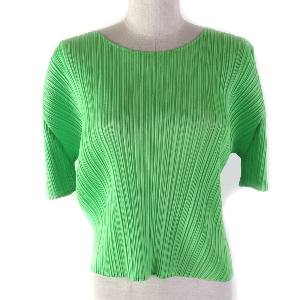 PLEATS PLEASE setup PP83-JK161/PP83-JF164 Main: 100% polyester green Women (Top) 3, (Bottom) 2 Used Authentic