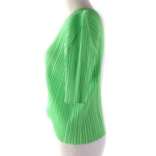 PLEATS PLEASE setup PP83-JK161/PP83-JF164 Main: 100% polyester green Women (Top) 3, (Bottom) 2 Used Authentic