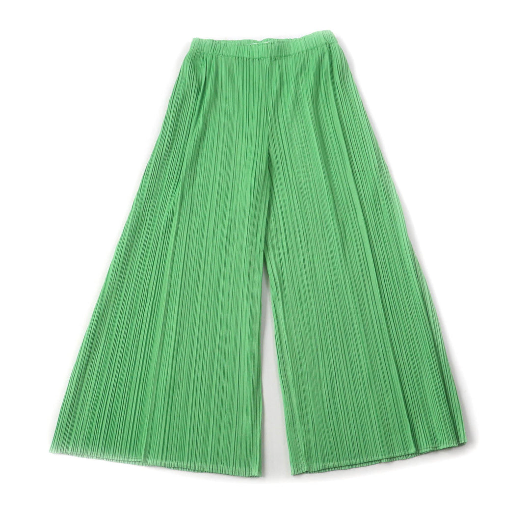 PLEATS PLEASE setup PP83-JK161/PP83-JF164 Main: 100% polyester green Women (Top) 3, (Bottom) 2 Used Authentic