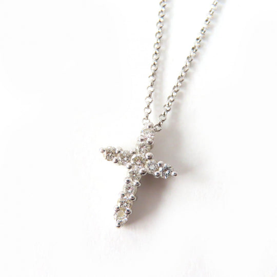 Justin Davis Necklace Main: K18WG, Part: Diamond Silver Women Used Authentic