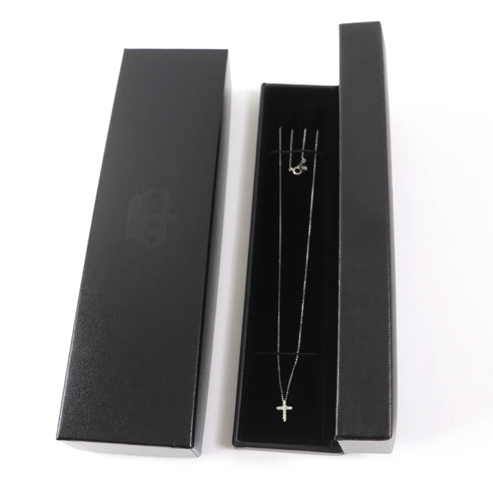 Justin Davis Necklace Main: K18WG, Part: Diamond Silver Women Used Authentic