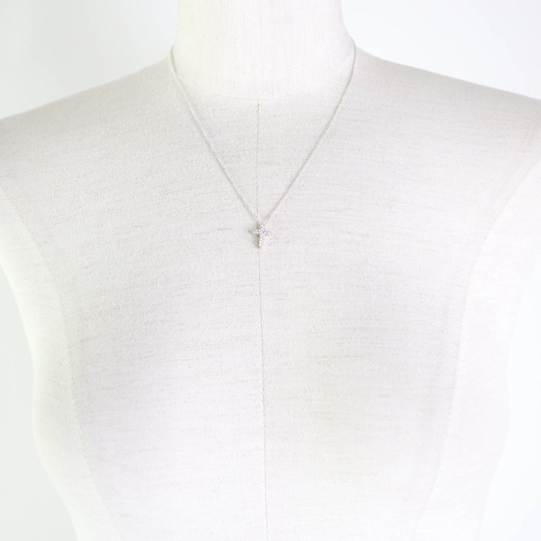Justin Davis Necklace Main: K18WG, Part: Diamond Silver Women Used Authentic