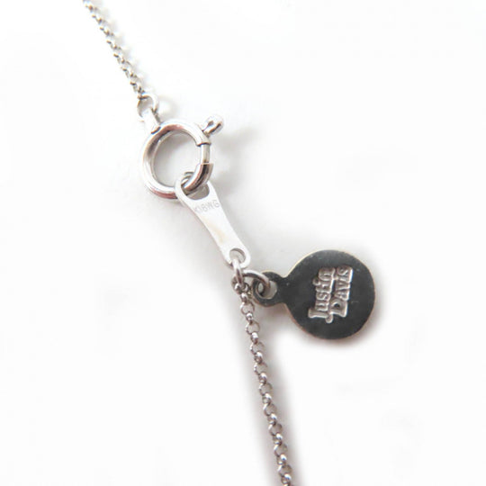 Justin Davis Necklace Main: K18WG, Part: Diamond Silver Women Used Authentic