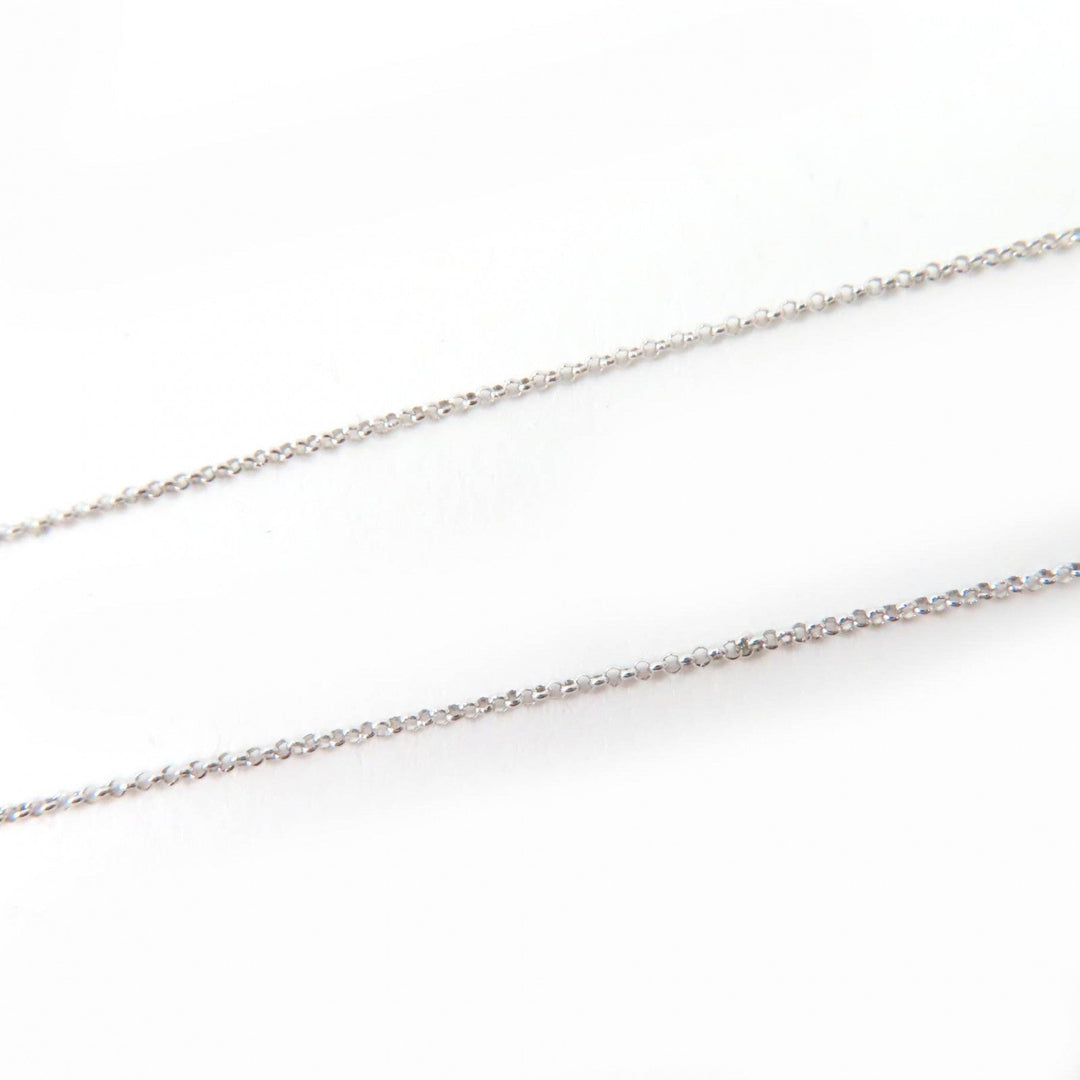 Justin Davis Necklace Main: K18WG, Part: Diamond Silver Women Used Authentic