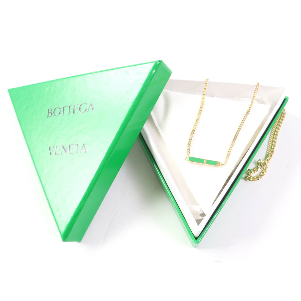 BOTTEGAVENETA Necklace Main�FAG925 Gold green Women Used Authentic