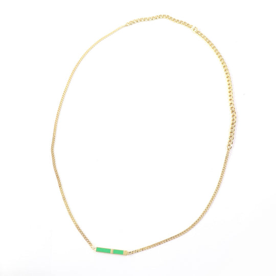 BOTTEGAVENETA Necklace Main�FAG925 Gold green Women Used Authentic