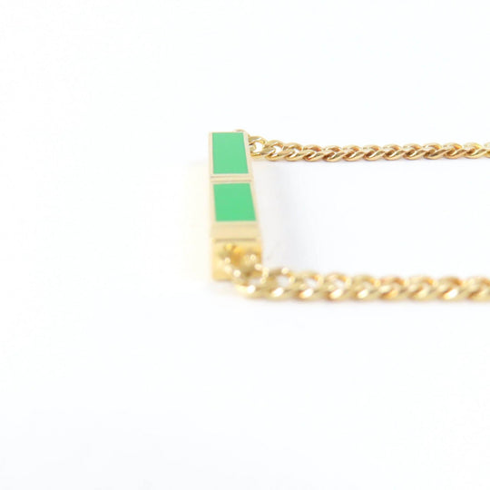 BOTTEGAVENETA Necklace Main�FAG925 Gold green Women Used Authentic