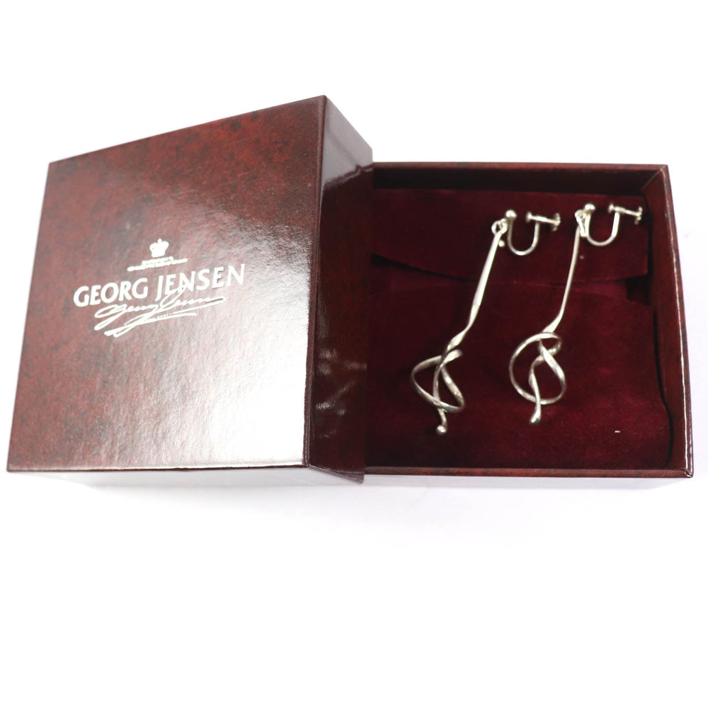 Georg Jensen Earring Main�FSV925 Silver Forget Me Not Women Used Authentic