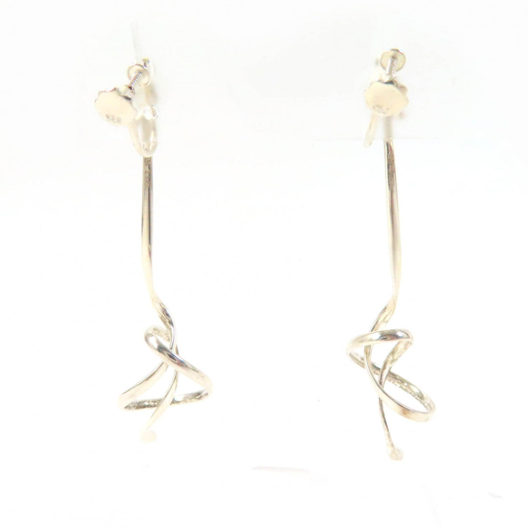Georg Jensen Earring Main�FSV925 Silver Forget Me Not Women Used Authentic