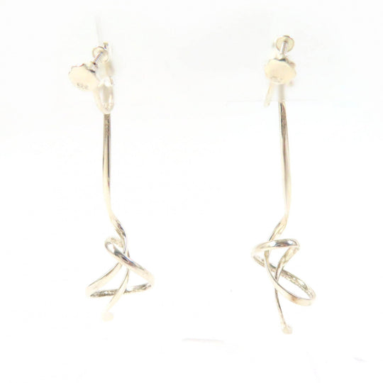 Georg Jensen Earring Main�FSV925 Silver Forget Me Not Women Used Authentic