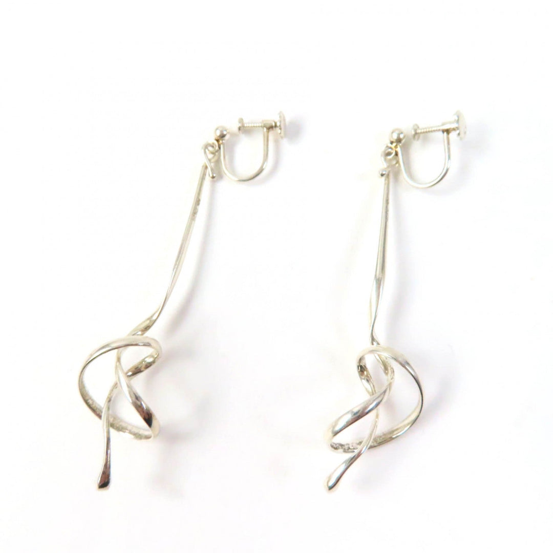 Georg Jensen Earring Main�FSV925 Silver Forget Me Not Women Used Authentic