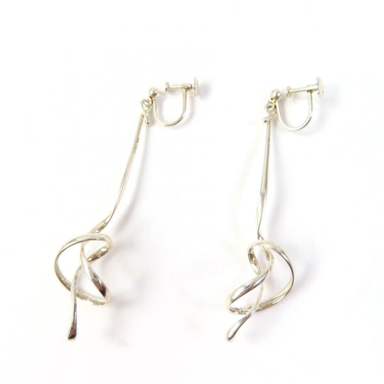 Georg Jensen Earring Main�FSV925 Silver Forget Me Not Women Used Authentic