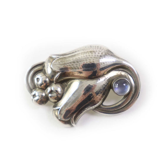 Georg Jensen Brooch 100B Main: SV925, Part: Moonstone Silver Women Used Authentic