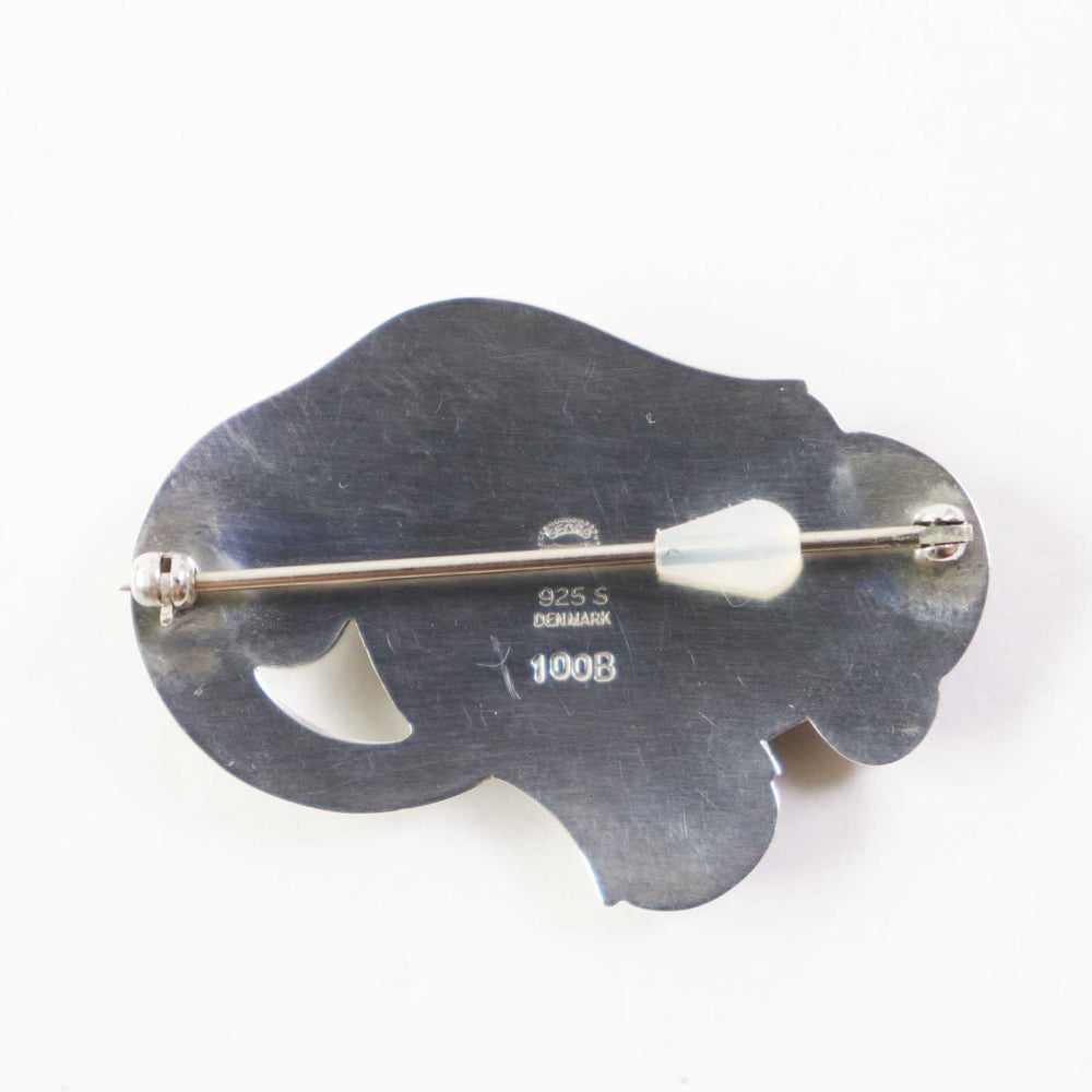 Georg Jensen Brooch 100B Main: SV925, Part: Moonstone Silver Women Used Authentic