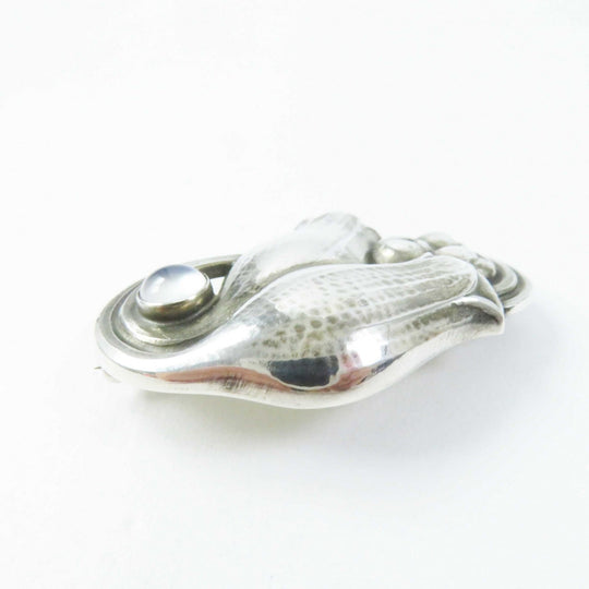 Georg Jensen Brooch 100B Main: SV925, Part: Moonstone Silver Women Used Authentic