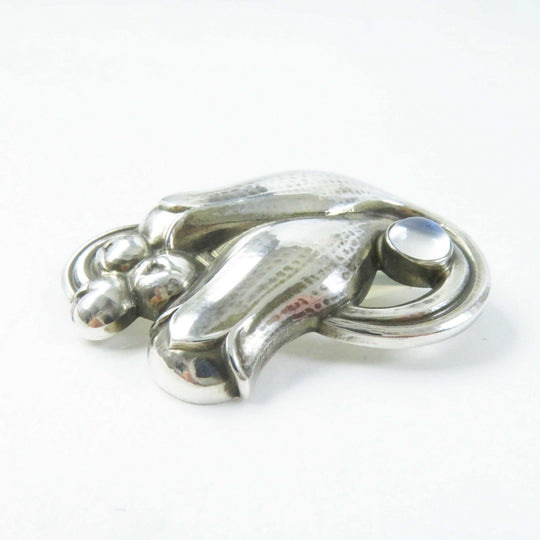 Georg Jensen Brooch 100B Main: SV925, Part: Moonstone Silver Women Used Authentic