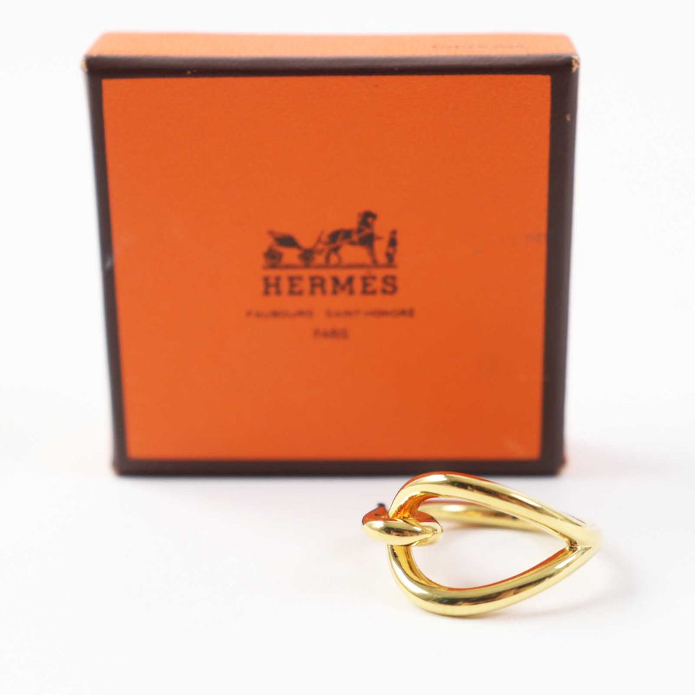 HERMES Scarf ring Gold Plated gold jumbo Women Used Authentic