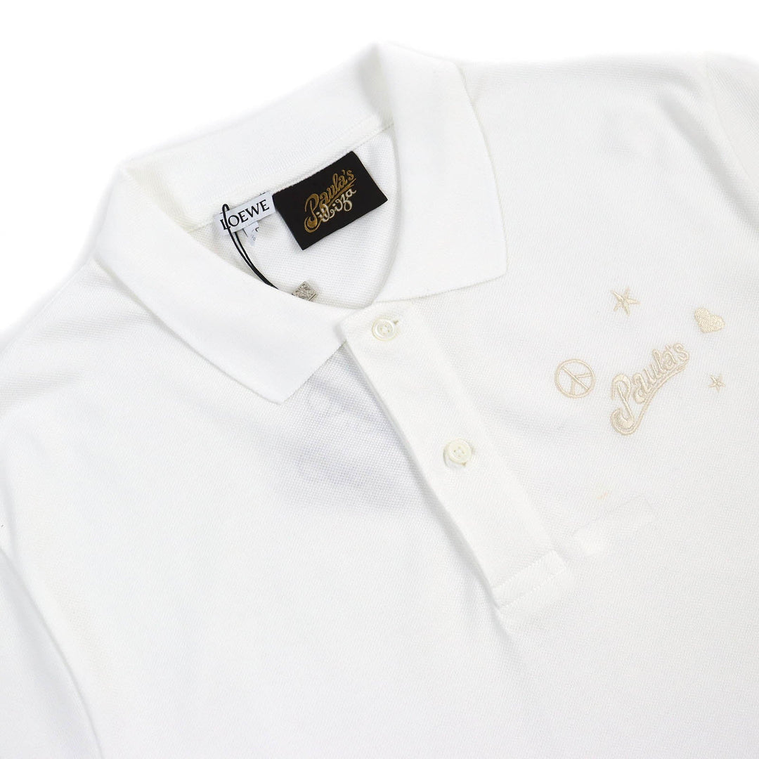 LOEWE Short sleeve polo shirt H616341X25 Main: 100% cotton white mens L Used Authentic