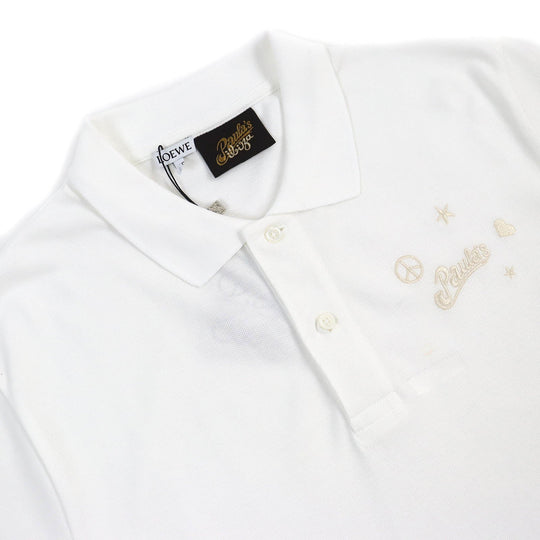 LOEWE Short sleeve polo shirt H616341X25 Main: 100% cotton white mens L Used Authentic