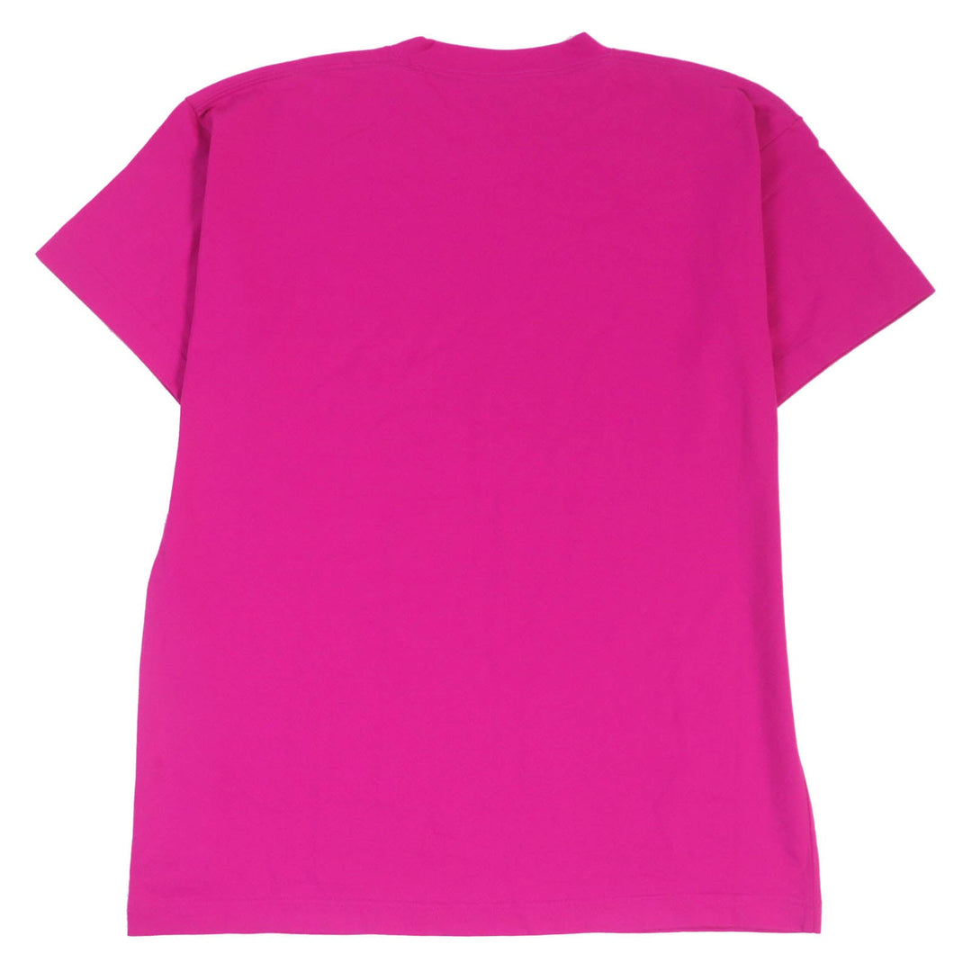 BALENCIAGA Short sleeve T-shirt 612965 Main: 56% cotton, Main: 44% nylon, Decoration: 100% nylon, Embroidery: 100% polyester shocking pink mens S Used Authentic