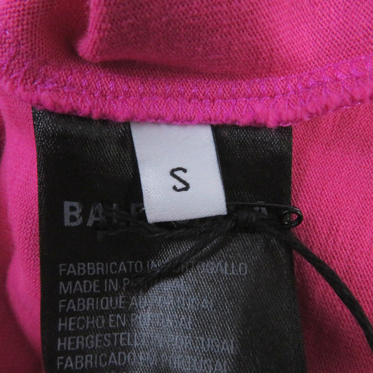 BALENCIAGA Short sleeve T-shirt 612965 Main: 56% cotton, Main: 44% nylon, Decoration: 100% nylon, Embroidery: 100% polyester shocking pink mens S Used Authentic