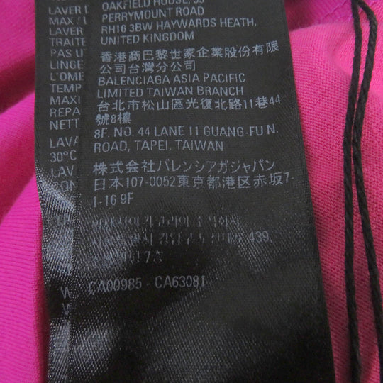 BALENCIAGA Short sleeve T-shirt 612965 Main: 56% cotton, Main: 44% nylon, Decoration: 100% nylon, Embroidery: 100% polyester shocking pink mens S Used Authentic