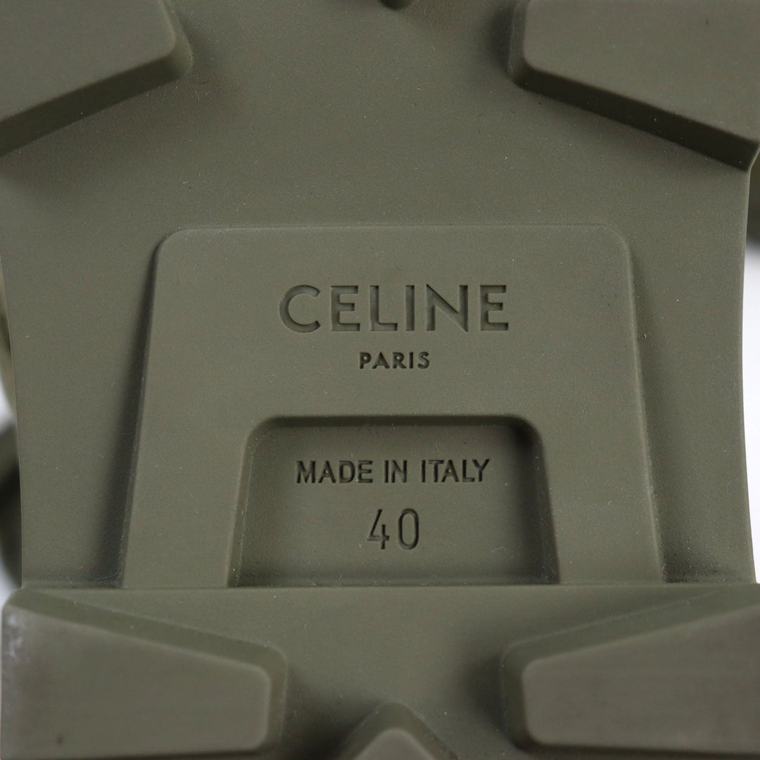 CELINE boots 344292198C.31GR Main: Canvas Army green PATAPANS LACE-UP BOOT 20 mens 40 Used Authentic