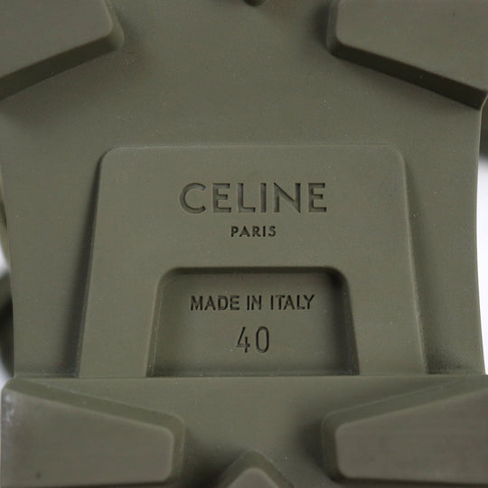 CELINE boots 344292198C.31GR Main: Canvas Army green PATAPANS LACE-UP BOOT 20 mens 40 Used Authentic