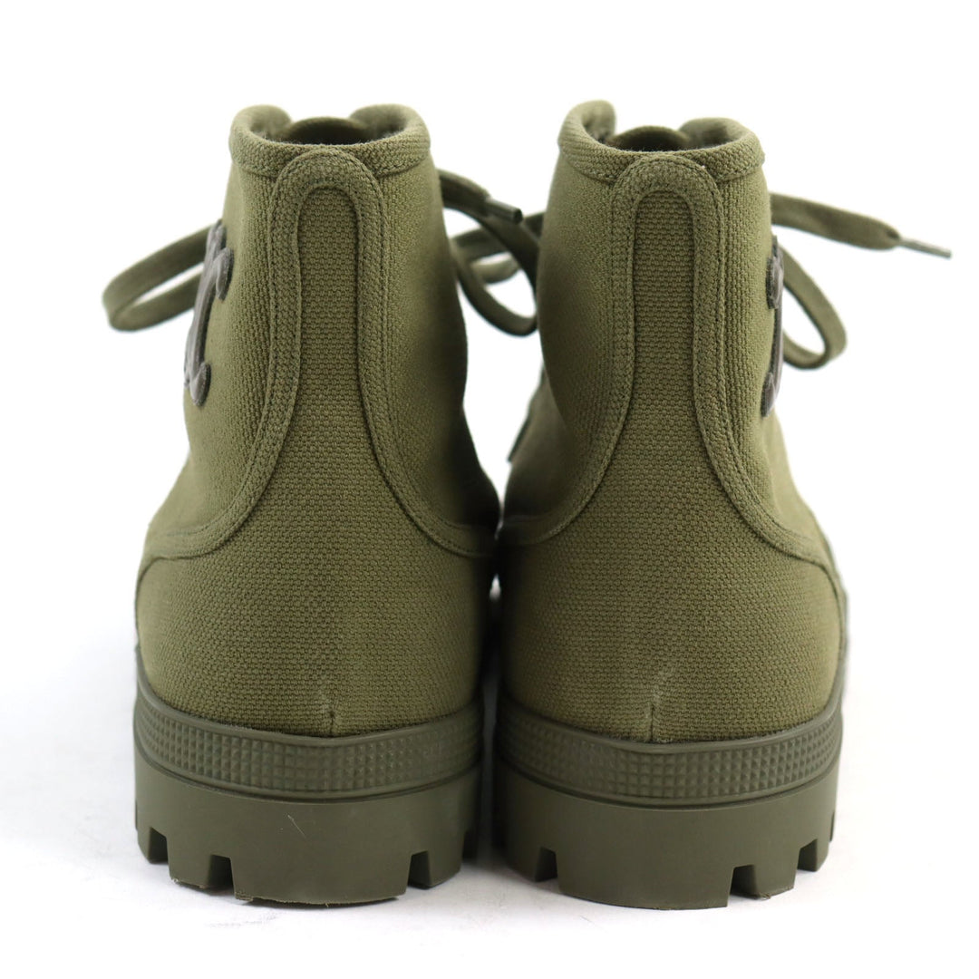 CELINE boots 344292198C.31GR Main: Canvas Army green PATAPANS LACE-UP BOOT 20 mens 40 Used Authentic