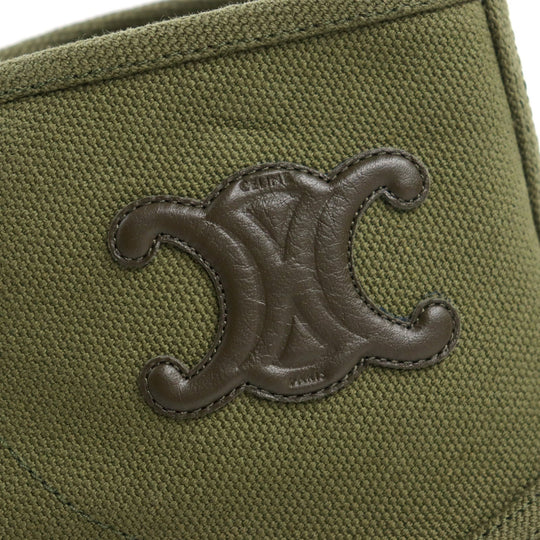 CELINE boots 344292198C.31GR Main: Canvas Army green PATAPANS LACE-UP BOOT 20 mens 40 Used Authentic