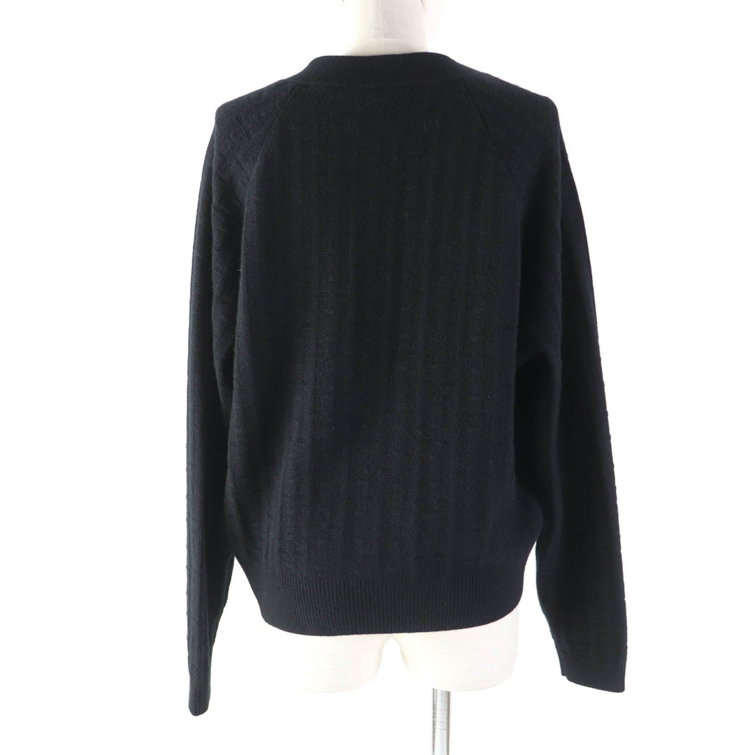 HERMES cardigan Main: 100% wool black Women 40 Used Authentic