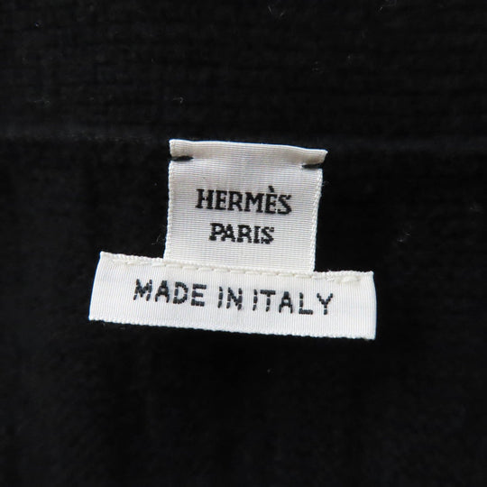 HERMES cardigan Main: 100% wool black Women 40 Used Authentic
