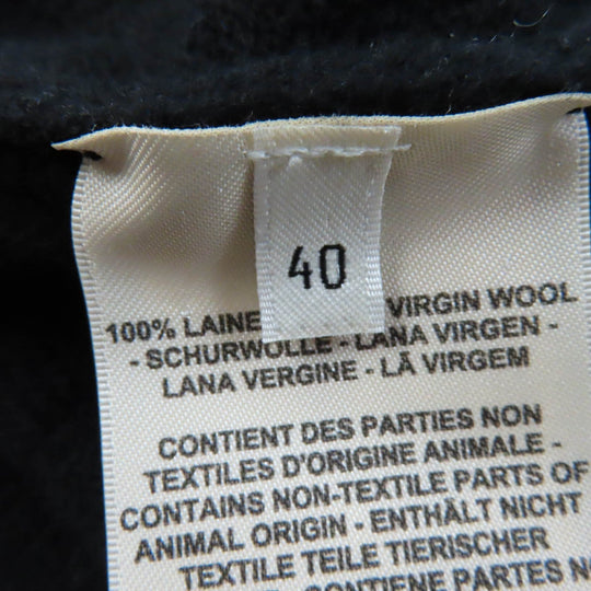 HERMES cardigan Main: 100% wool black Women 40 Used Authentic