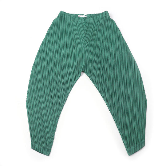 PLEATS PLEASE Saruel pants PP31-JF383 Main: 100% polyester green Women 2 Used Authentic