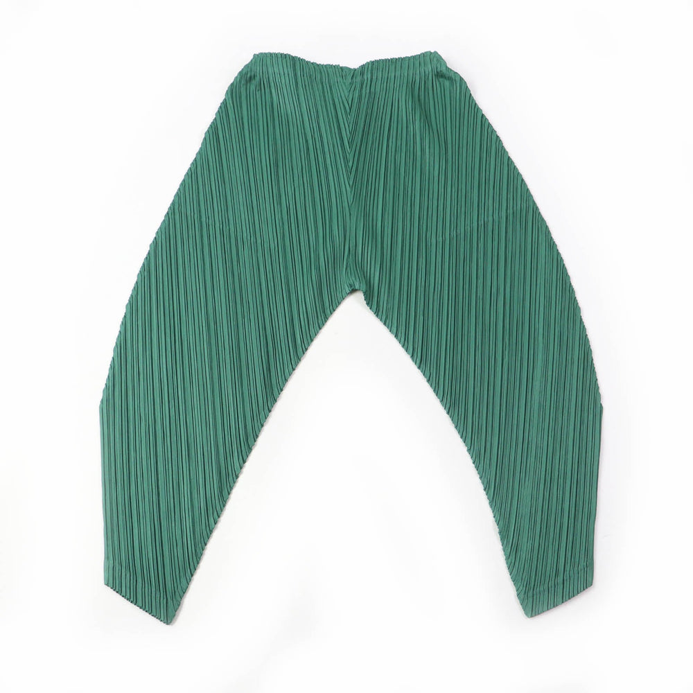 PLEATS PLEASE Saruel pants PP31-JF383 Main: 100% polyester green Women 2 Used Authentic