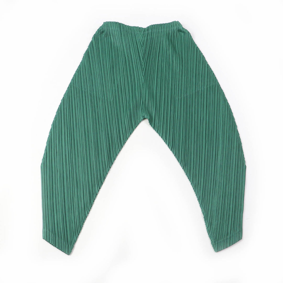 PLEATS PLEASE Saruel pants PP31-JF383 Main: 100% polyester green Women 2 Used Authentic