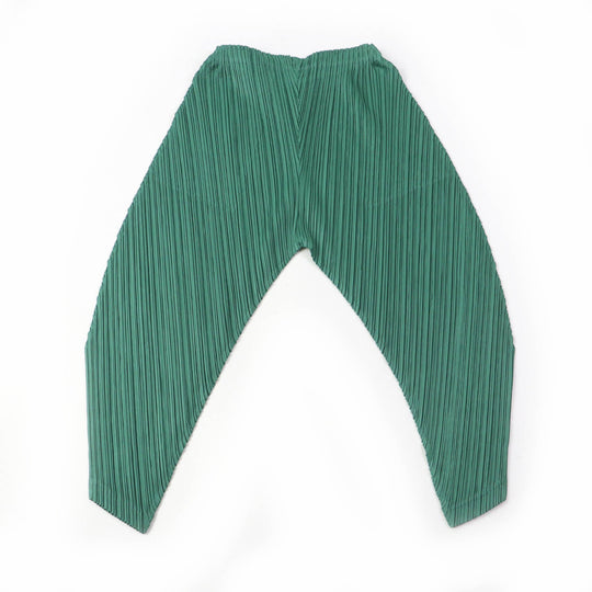 PLEATS PLEASE Saruel pants PP31-JF383 Main: 100% polyester green Women 2 Used Authentic