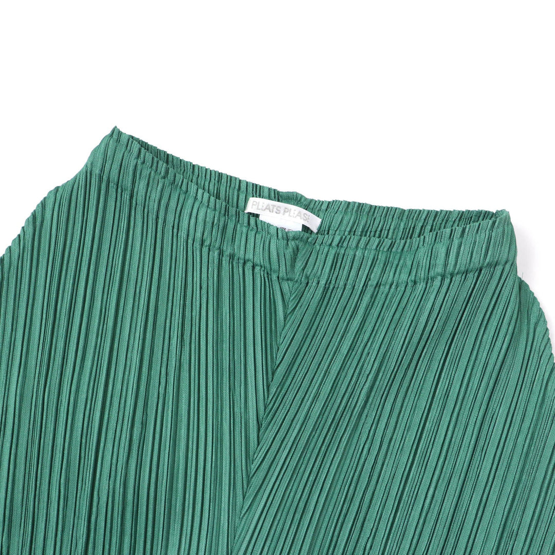 PLEATS PLEASE Saruel pants PP31-JF383 Main: 100% polyester green Women 2 Used Authentic