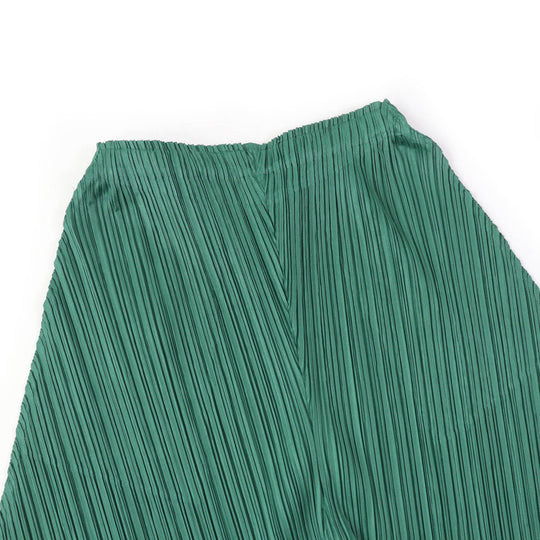 PLEATS PLEASE Saruel pants PP31-JF383 Main: 100% polyester green Women 2 Used Authentic